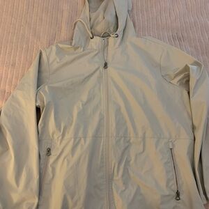 Unisex Water Resistant + Thermal Cream Hooded Rain Jacket